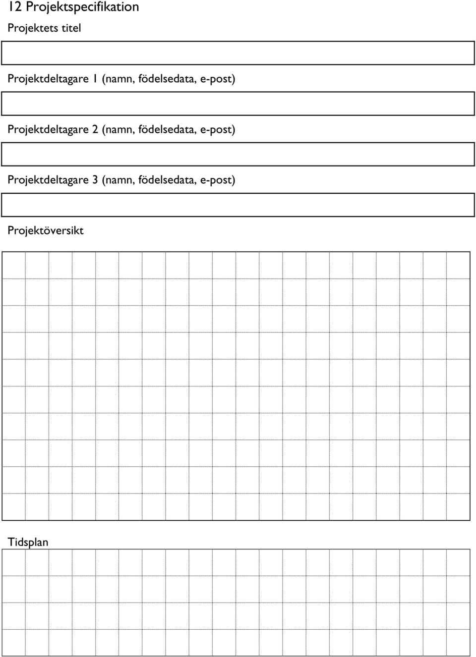 Projektdeltagare 2 (namn, födelsedata, e-post)