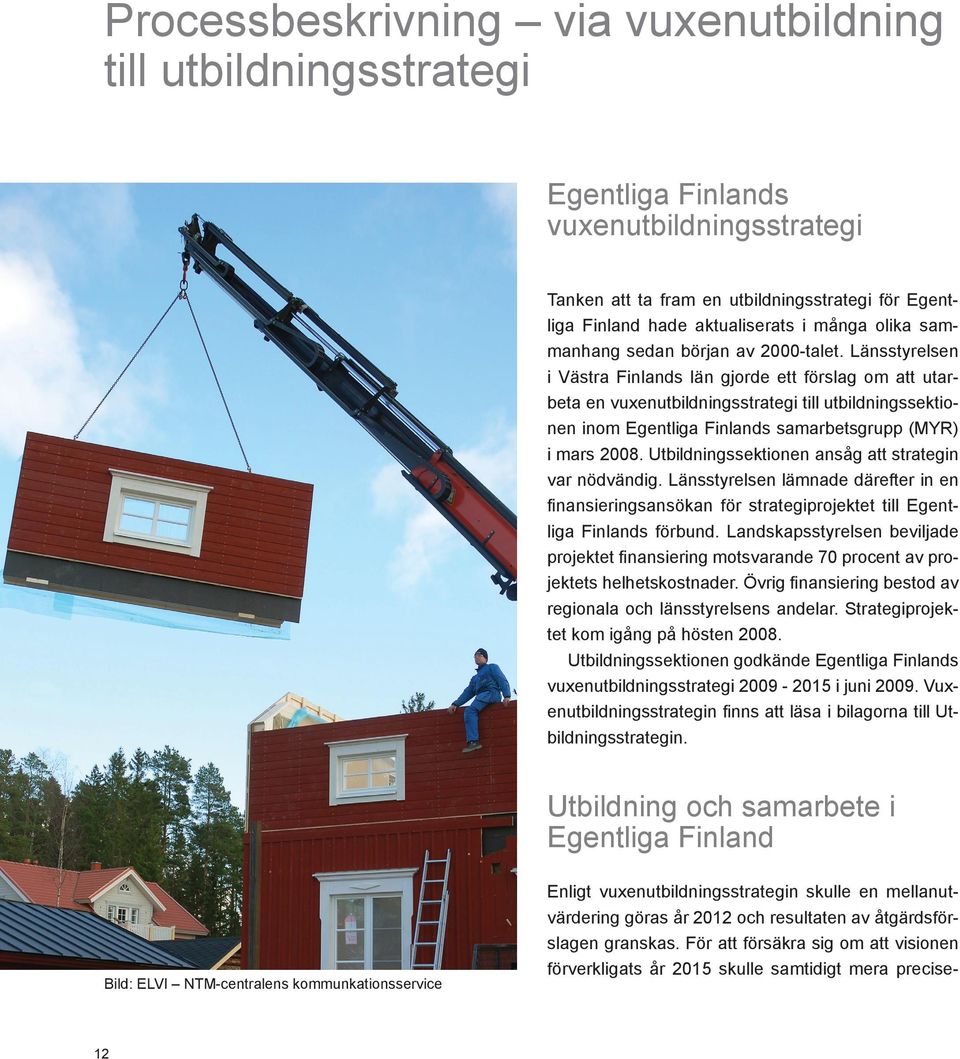 Länsstyrelsen i Västra Finlands län gjorde ett förslag om att utarbeta en vuxenutbildningsstrategi till utbildningssektionen inom Egentliga Finlands samarbetsgrupp (MYR) i mars 2008.