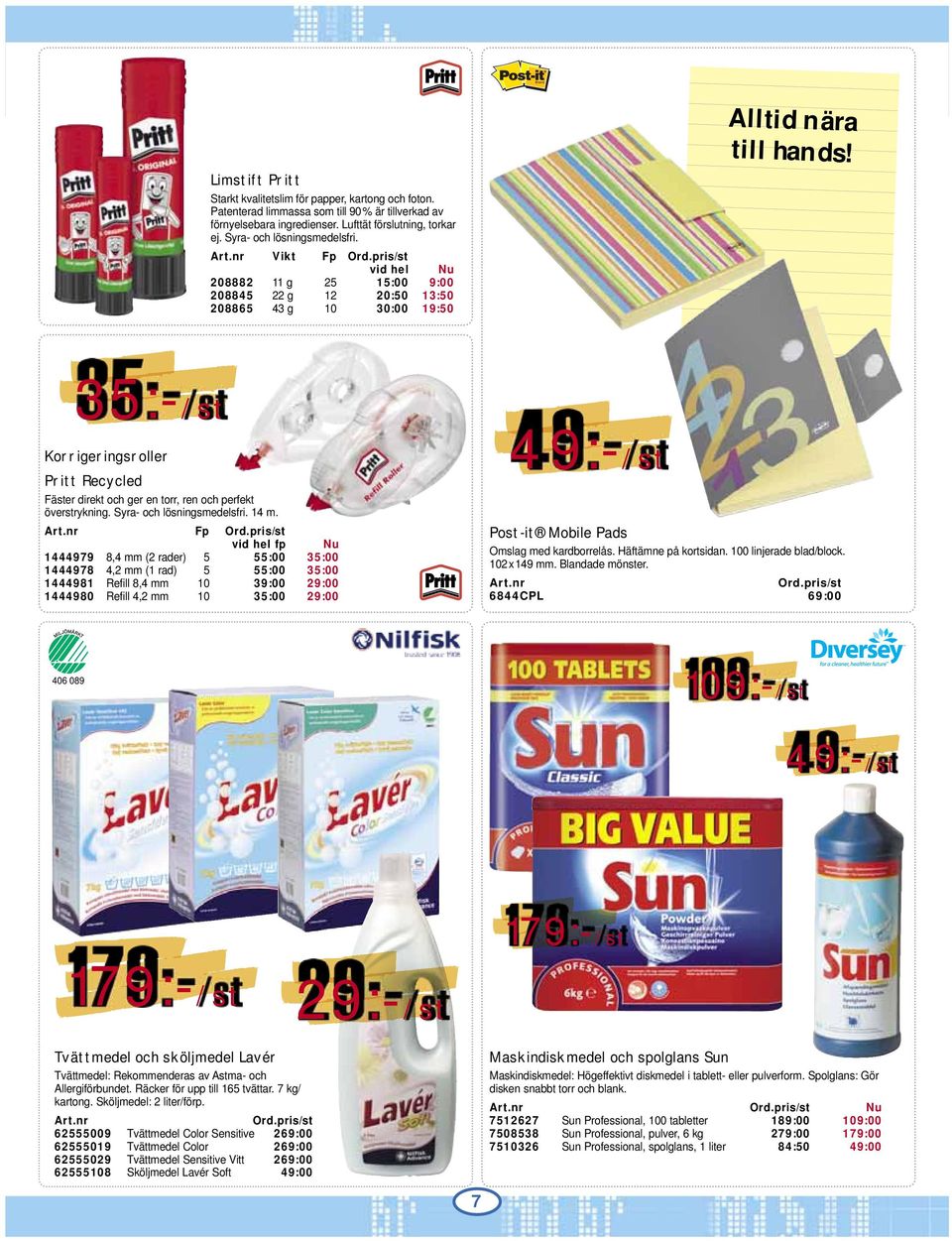 35:-/st Korrigeringsroller Pritt Recycled Fäster direkt och ger en torr, ren och perfekt överstrykning. Syra- och lösningsmedelsfri. 14 m.