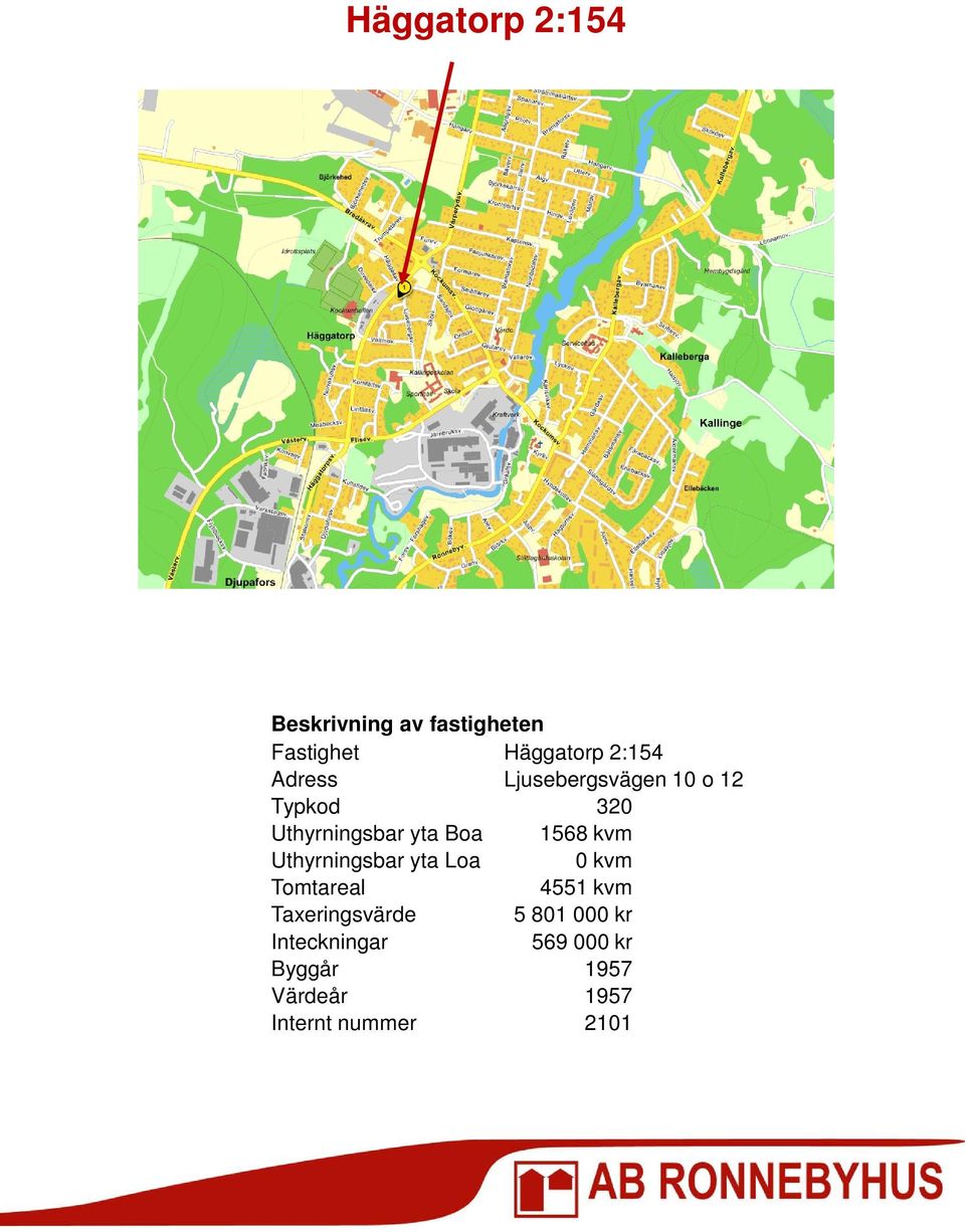 Uthyrningsbar yta Loa 0 kvm Tomtareal 4551 kvm Taxeringsvärde 5 801