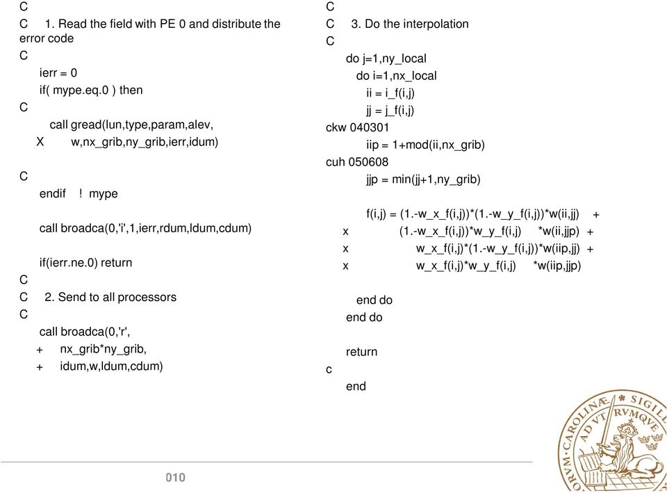 Send to all processors call broadca(0,'r', + nx_grib*ny_grib, + idum,w,ldum,cdum) C C 3.