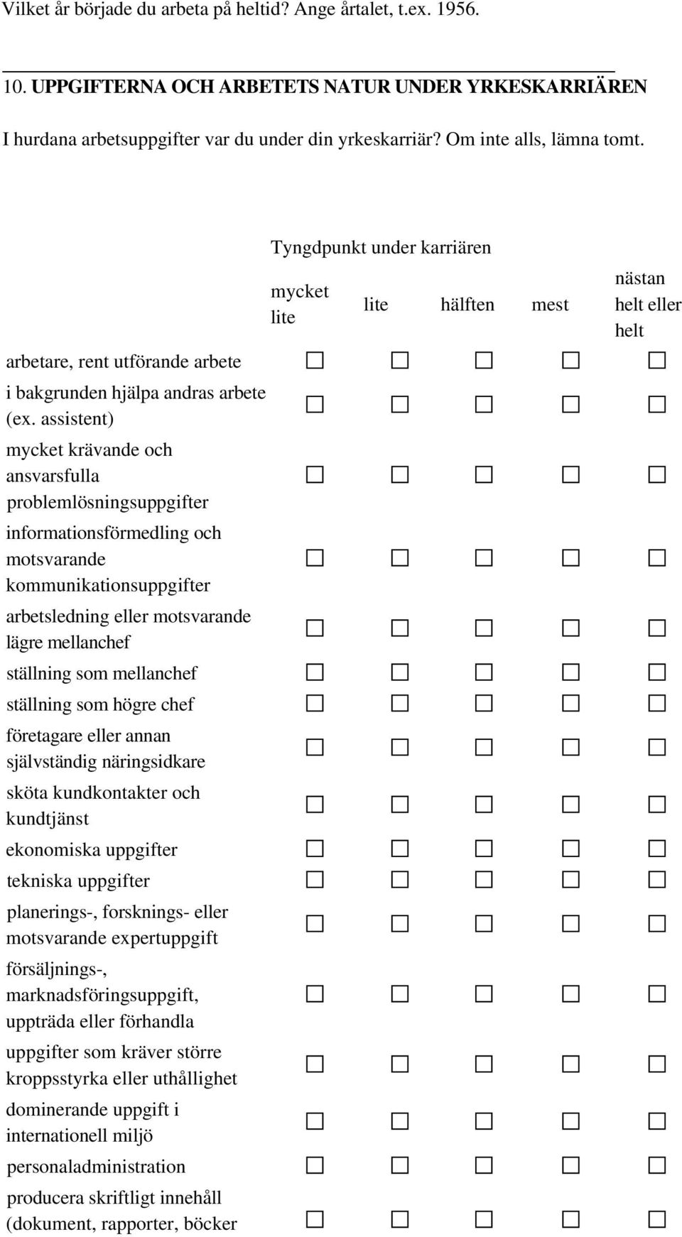 assistent) mycket krävande och ansvarsfulla problemlösningsuppgifter informationsförmedling och motsvarande kommunikationsuppgifter arbetsledning eller motsvarande lägre mellanchef ställning som