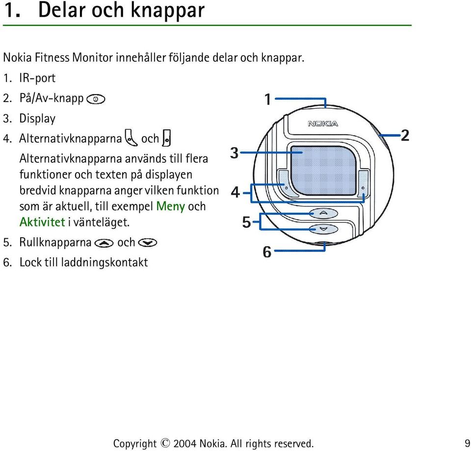 Alternativknapparna och Alternativknapparna används till flera funktioner och texten på