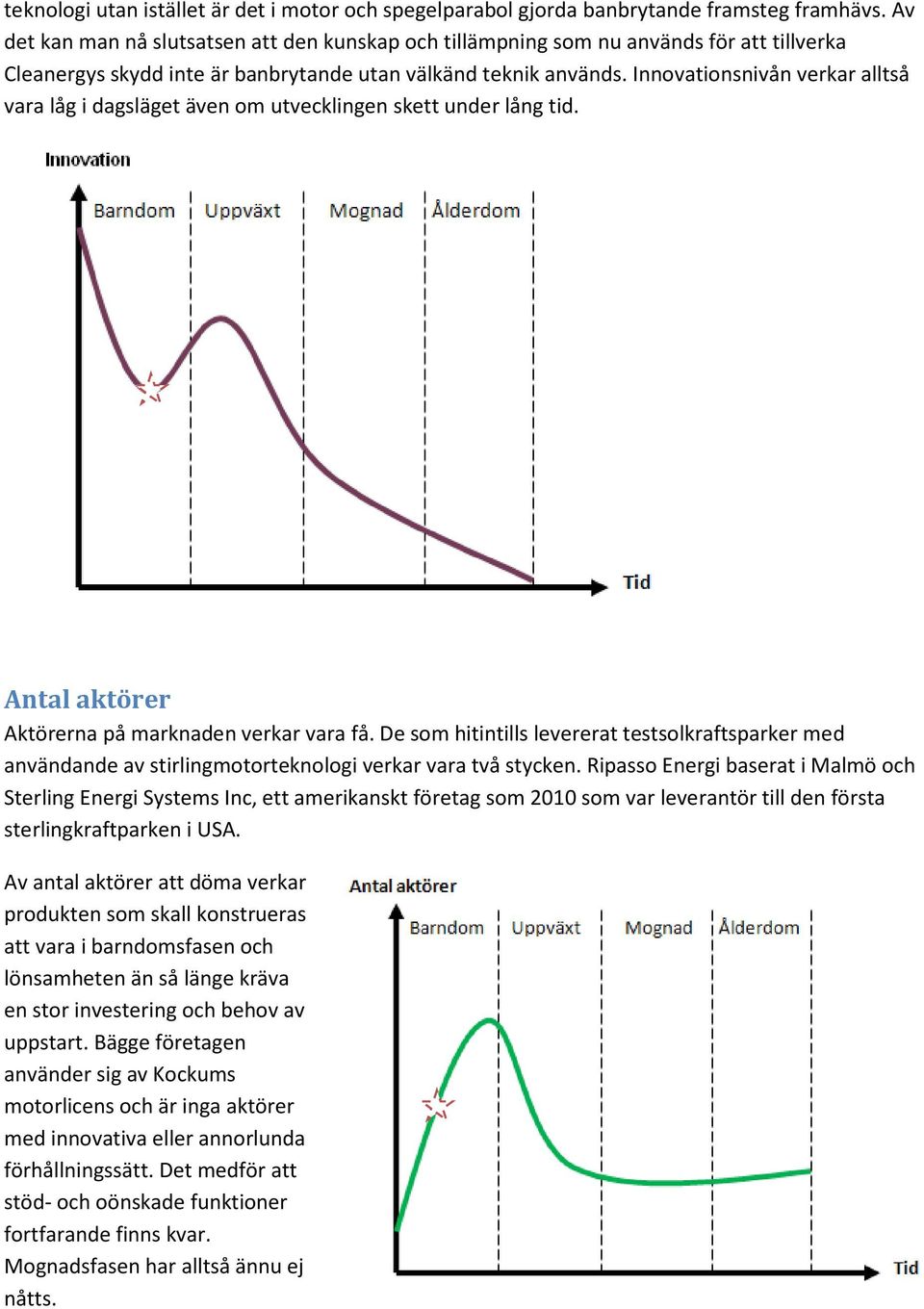 Innovationsnivån verkar alltså vara låg i dagsläget även om utvecklingen skett under lång tid. Antal aktörer Aktörerna på marknaden verkar vara få.