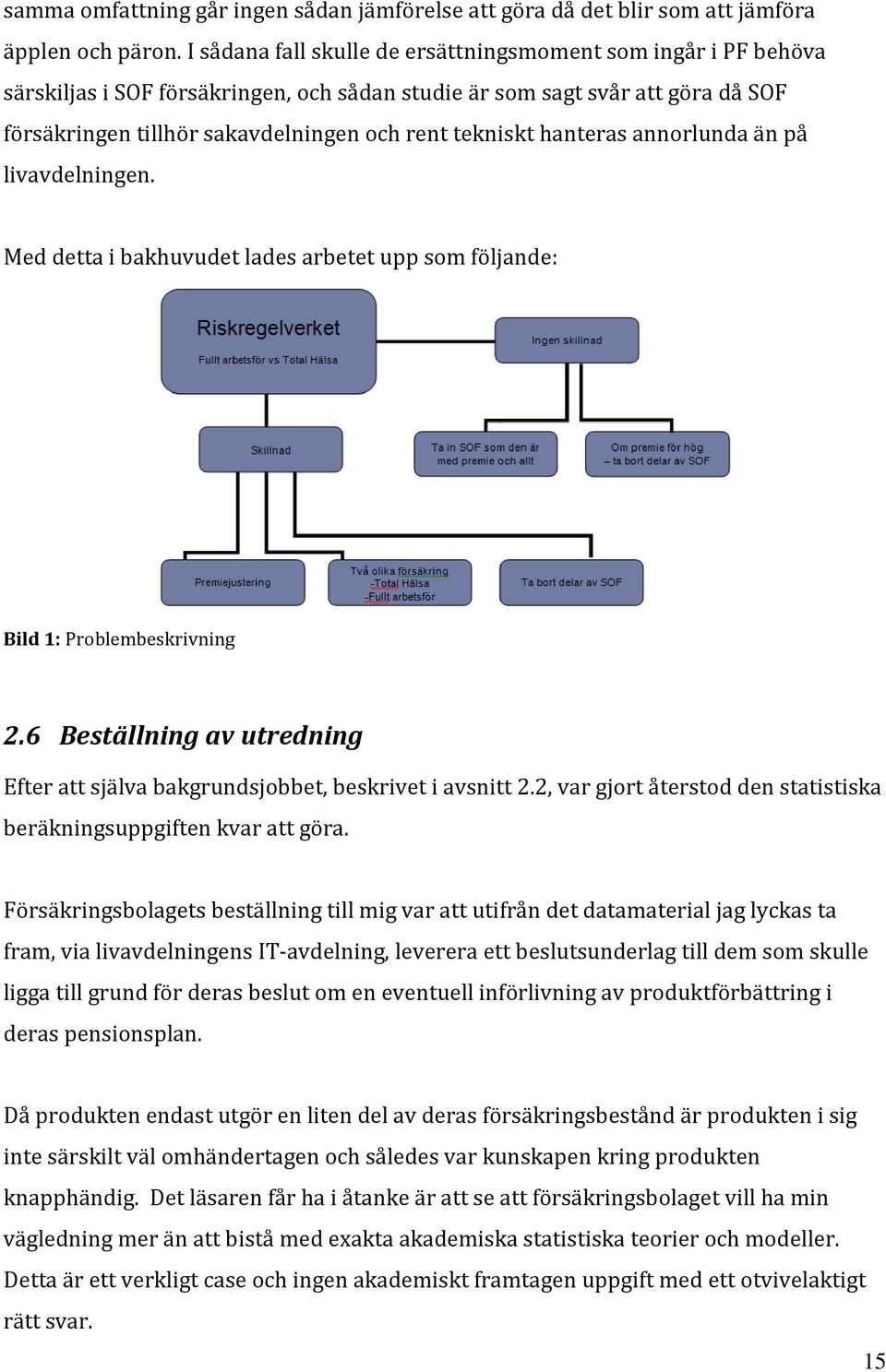 hanteras annorlunda än på livavdelningen. Med detta i bakhuvudet lades arbetet upp som följande: Bild 1: Problembeskrivning 2.