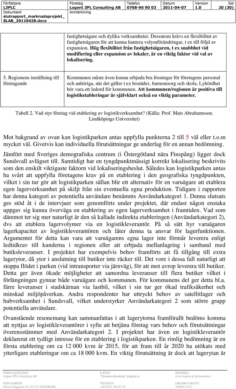 Hög flexibilitet från fastighetsägaren, t ex snabbhet vid modifiering eller expansion av lokaler, är en viktig faktor vid val av lokalisering. 5.