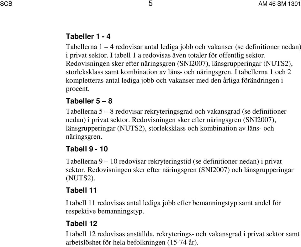 I tabellerna 1 och 2 kompletteras antal lediga jobb och vakanser med den årliga förändringen i procent.