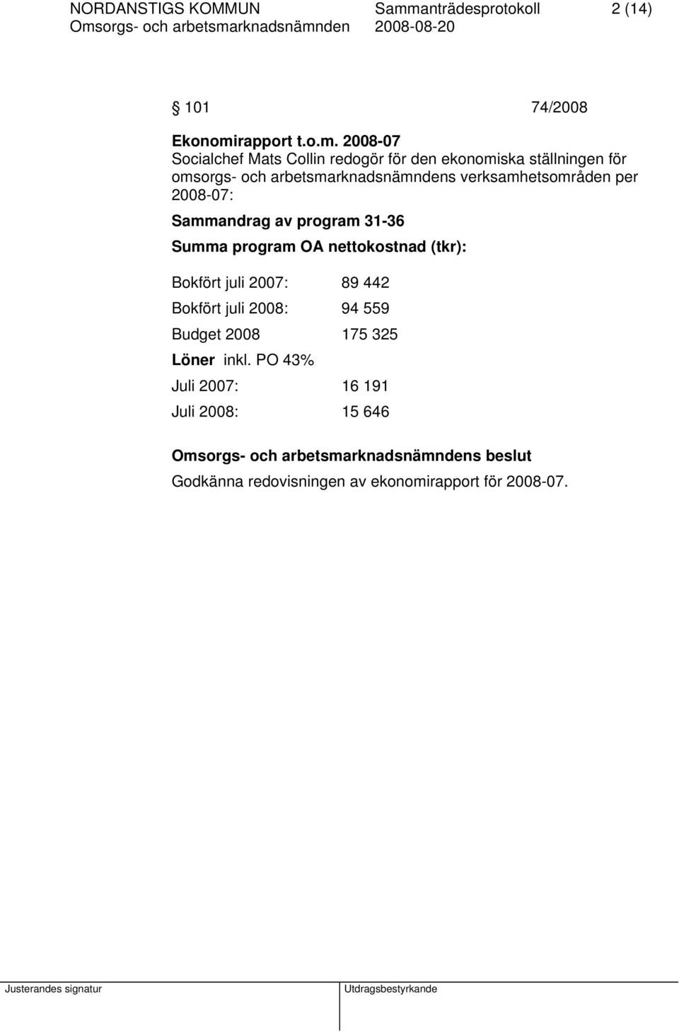 rapport t.o.m.