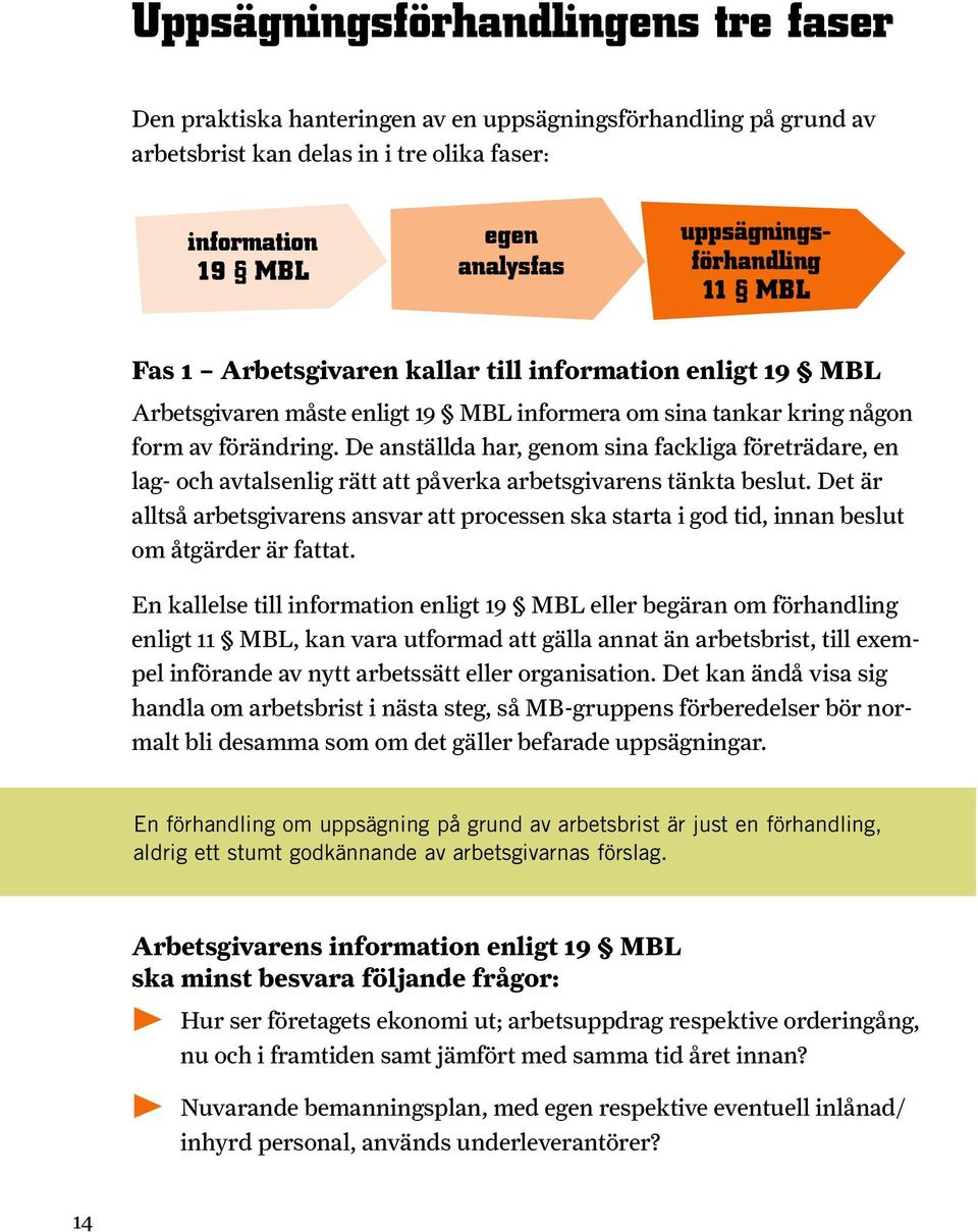 De anställda har, genom sina fackliga företrädare, en lag- och avtalsenlig rätt att påverka arbetsgivarens tänkta beslut.