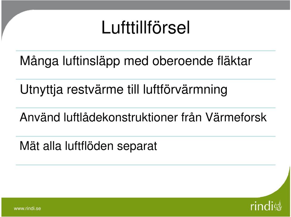 till luftförvärmning Använd luftlådekonstruktioner