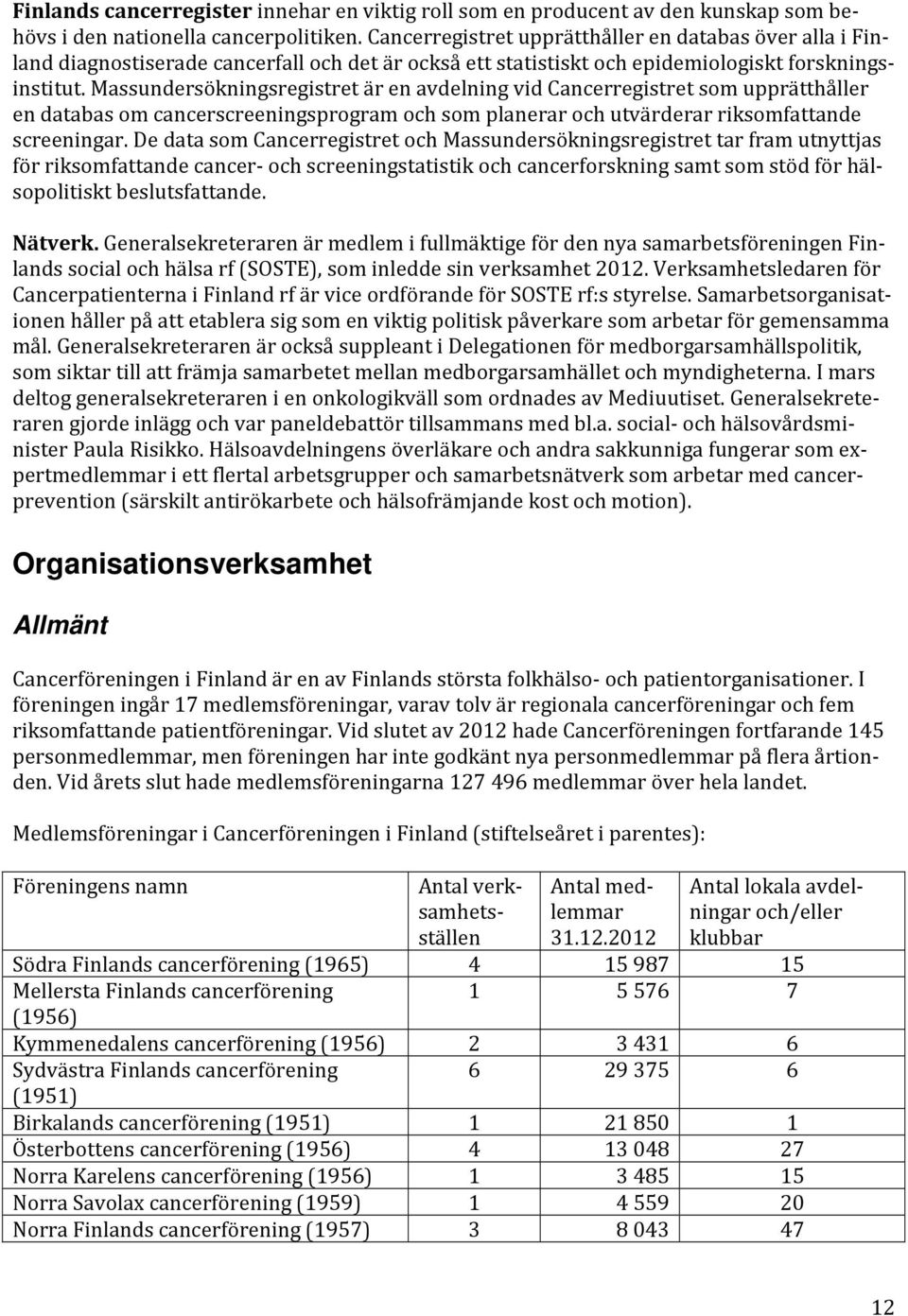 Massundersökningsregistret är en avdelning vid Cancerregistret som upprätthåller en databas om cancerscreeningsprogram och som planerar och utvärderar riksomfattande screeningar.