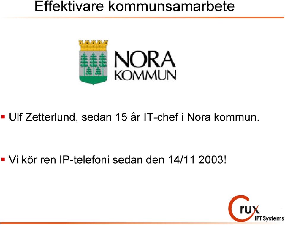 IT-chef i Nora kommun.