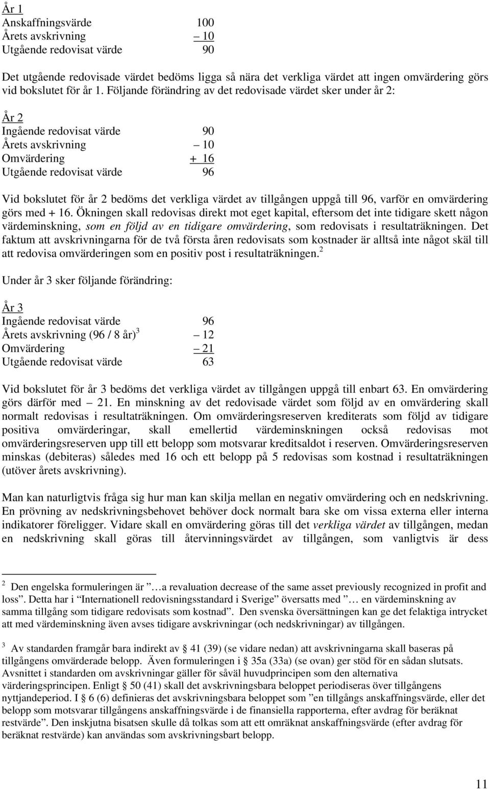 verkliga värdet av tillgången uppgå till 96, varför en omvärdering görs med + 16.