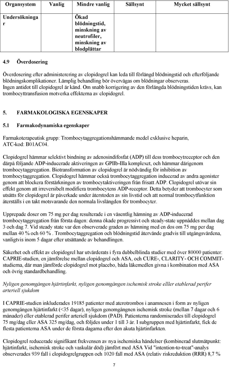 Lämplig behandling bör övervägas om blödningar observeras. Ingen antidot till clopidogrel är känd.