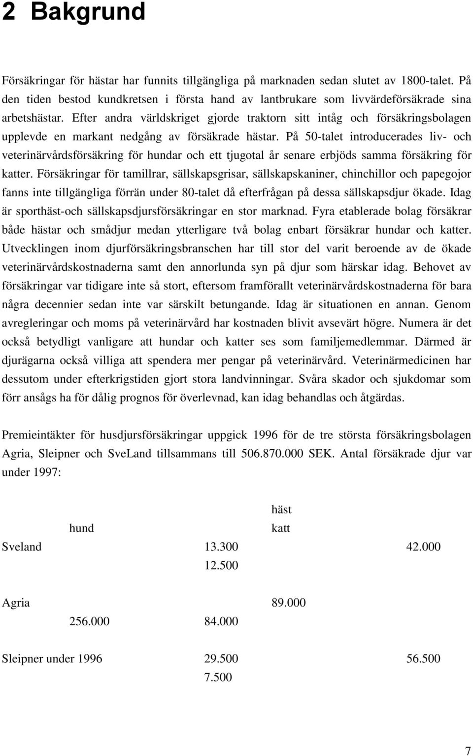 På 50-talet introducerades liv- och veterinärvårdsförsäkring för hundar och ett tjugotal år senare erbjöds samma försäkring för katter.