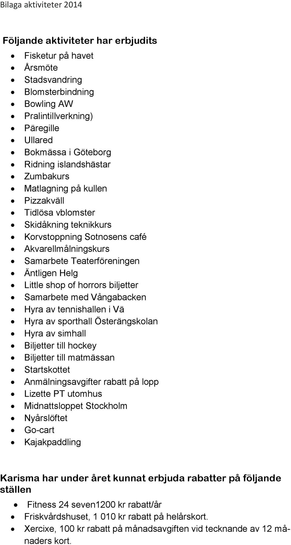 of horrors biljetter Samarbete med Vångabacken Hyra av tennishallen i Vä Hyra av sporthall Österängskolan Hyra av simhall Biljetter till hockey Biljetter till matmässan Startskottet