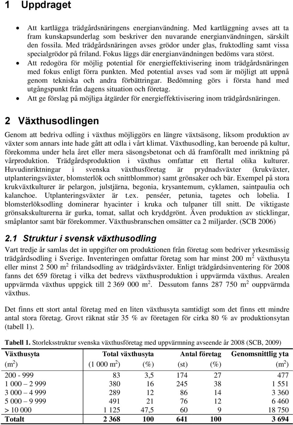 Att redogöra för möjlig potential för energieffektivisering inom trädgårdsnäringen med fokus enligt förra punkten.