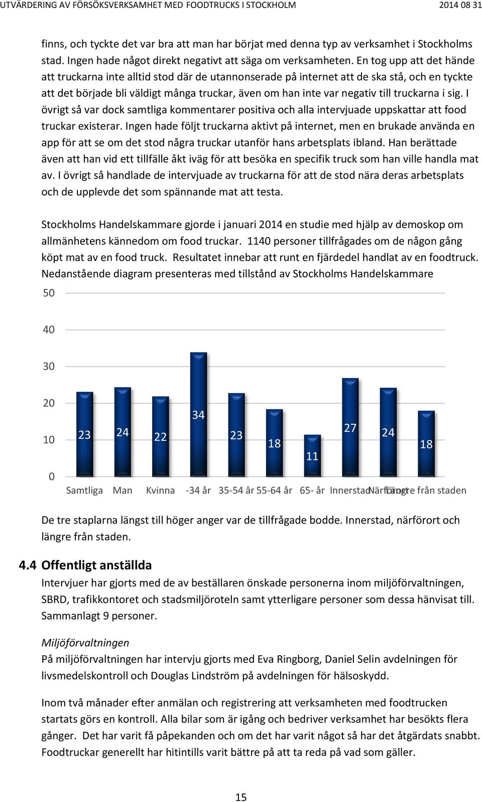 truckarna i sig. I övrigt så var dock samtliga kommentarer positiva och alla intervjuade uppskattar att food truckar existerar.