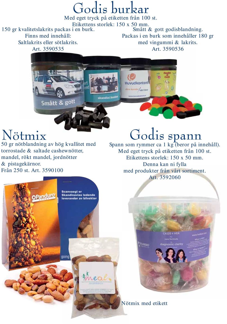 3590536 Nötmix 50 gr nötblandning av hög kvallitet med torrostade & saltade cashewnötter, mandel, rökt mandel, jordnötter & pistagekärnor. Från 250 st. Art.
