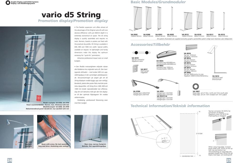 decisive difference: with just 400mm depth it is extremely economical on space. The d5 string display is quickly assembled and requires no tools.