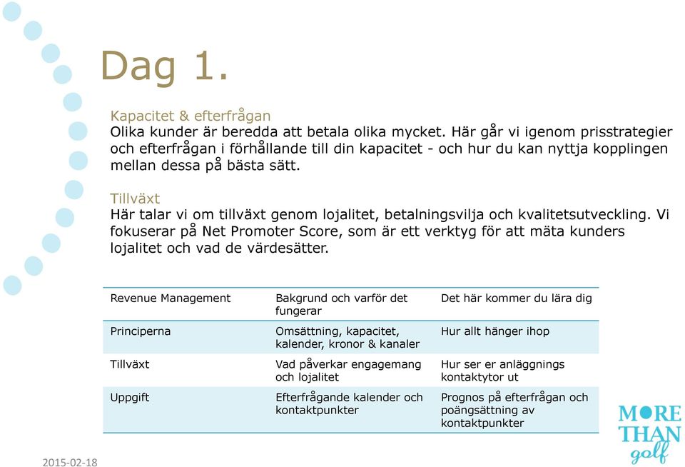 Tillväxt Här talar vi om tillväxt genom lojalitet, betalningsvilja och kvalitetsutveckling.