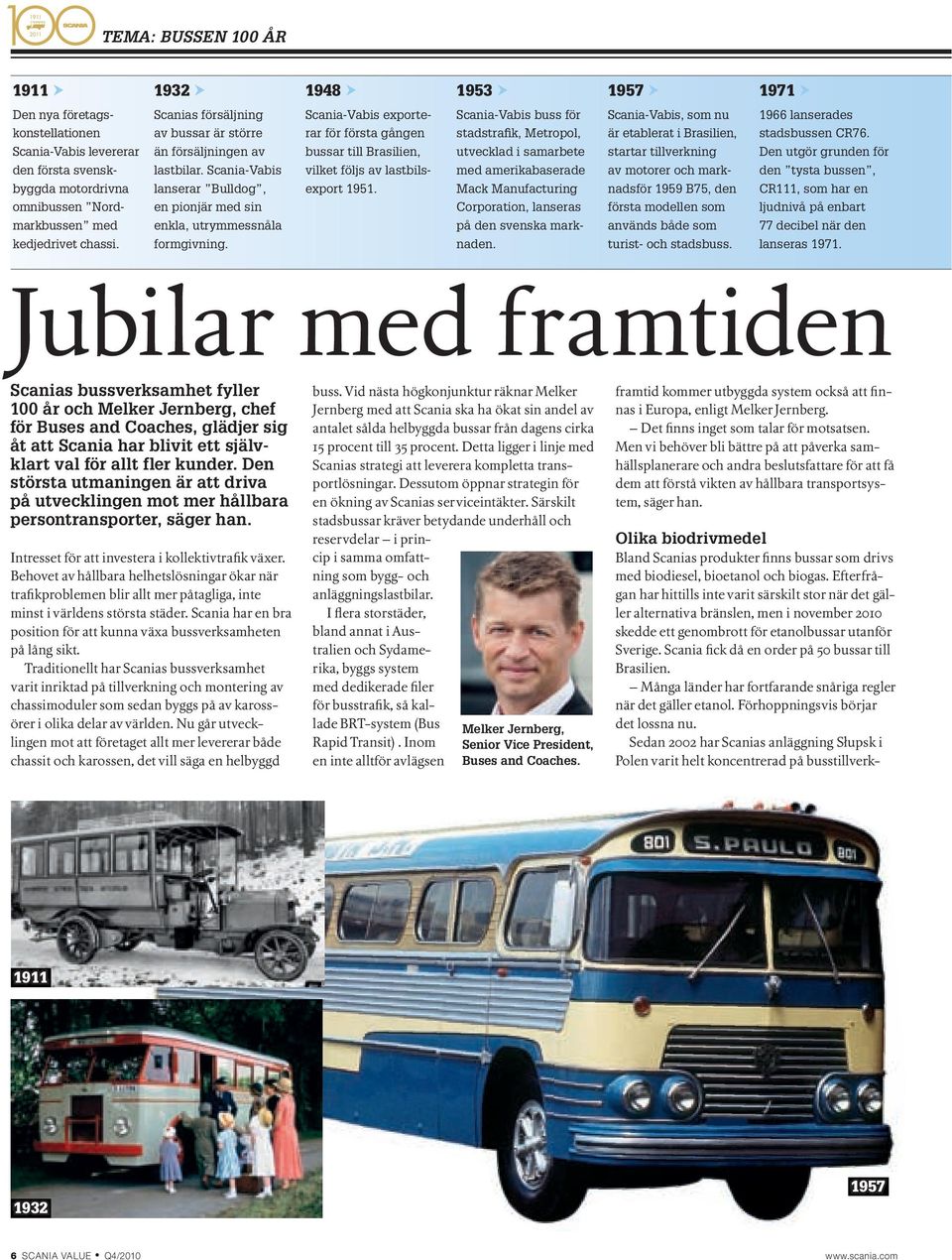 Scania-Vabis exporterar för första gången bussar till Brasilien, vilket följs av lastbilsexport 1951.