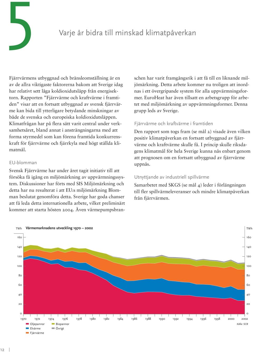 Rapporten Fjärrvärme och kraftvärme i framtiden visar att en fortsatt utbyggnad av svensk fjärrvärme kan bida till ytterligare betydande minskningar av både de svenska och europeiska