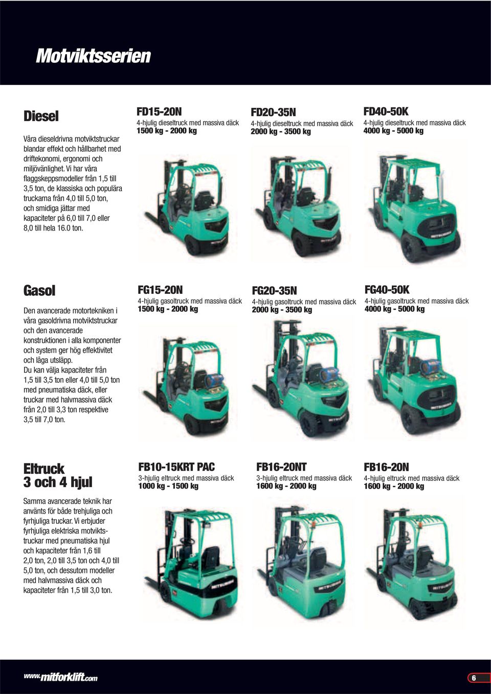 och smidiga jättar med kapaciteter på 6,0 till 7,0 eller 8,0 till hela 16.0 ton.