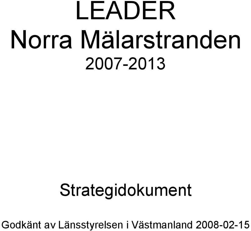 Strategidokument Godkänt