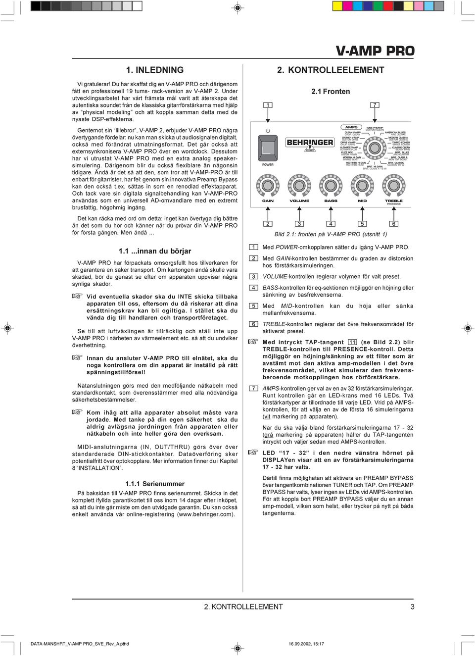 DSP-effekterna. 2. KONTROLLEELEMENT 2.