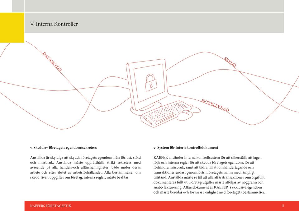 Alla bestämmelser om skydd, även uppgifter om företag, interna regler, måste beaktas. 2.
