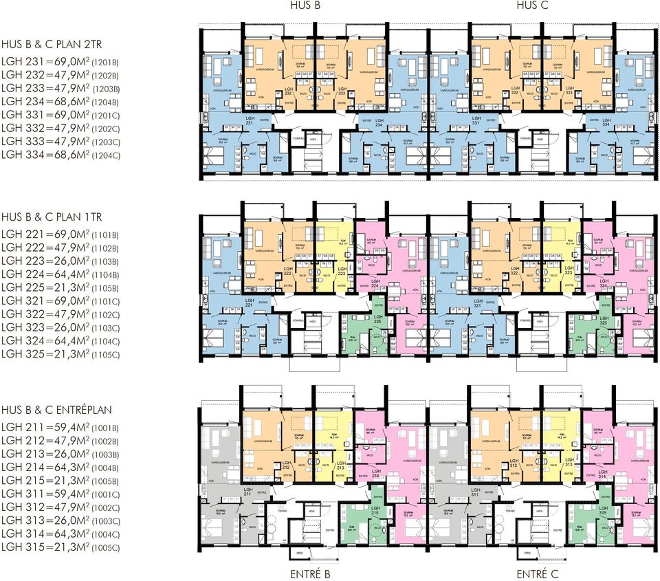 lgh 225=21,3m 2 (1105b) lgh 321=69,0m 2 (1101c) lgh 322=47,9m 2 (1102c) lgh 323=26,0m 2 (1103c) lgh 324=64,4m 2 (1104c) lgh 325=21,3m 2 (1105c) 221 222 FÖRRÅD HISS 223 224 225 321 322 FÖRRÅD HISS 323