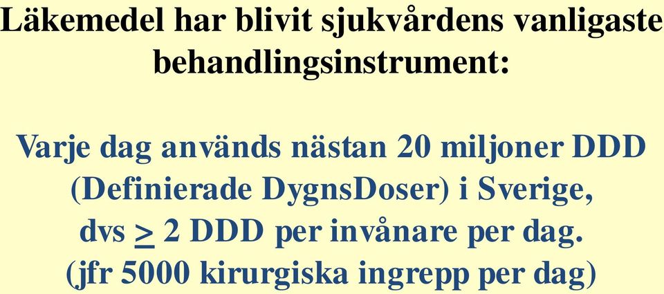 miljoner DDD (Definierade DygnsDoser) i Sverige, dvs