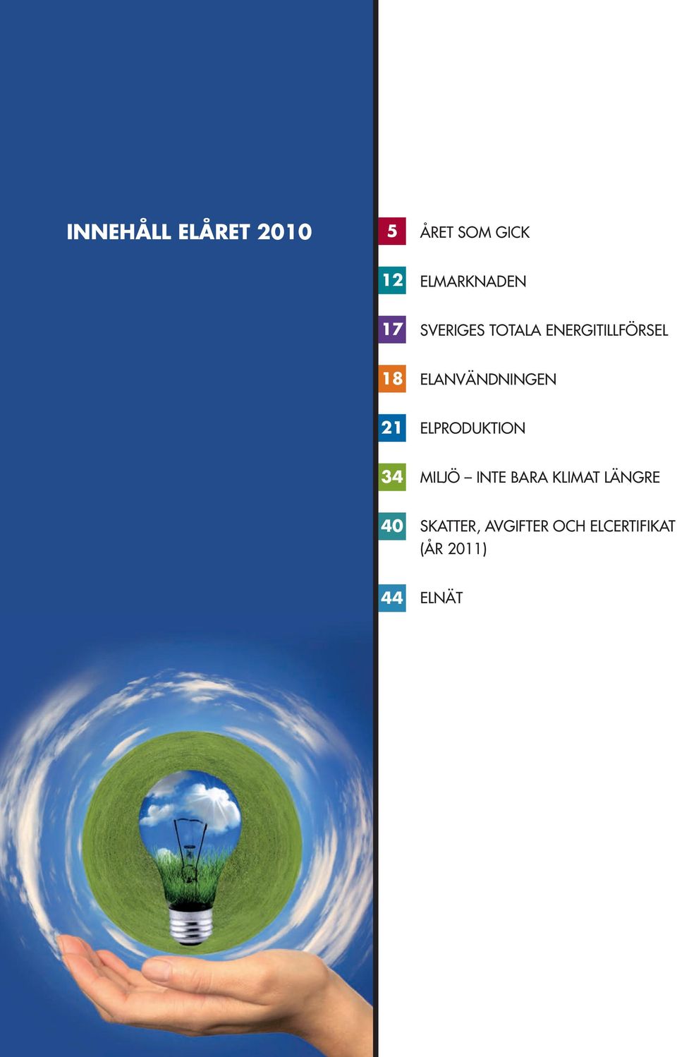 ELANVÄNDNINGEN 21 ELPRODUKTION 34 MILJÖ INTE BARA KLIMAT