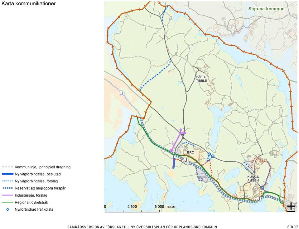 Reservat att möjliggöra fyrspår Industrispår, förslag Regionalt cykelstråk ( Ny/förändrad