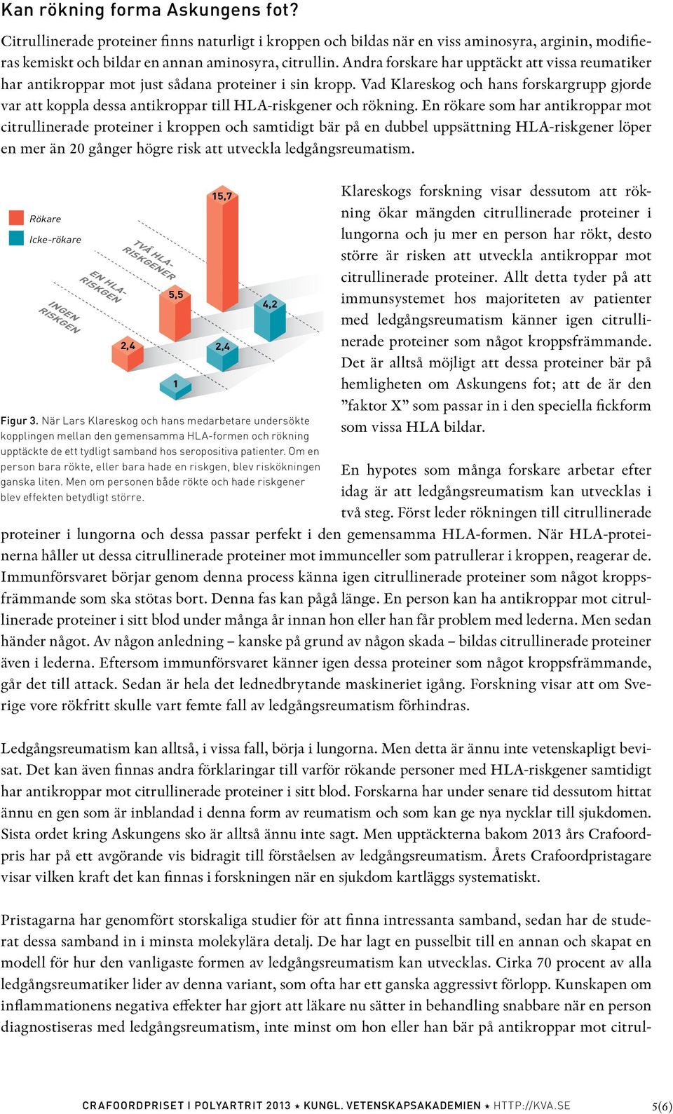 Vad Klareskog och hans forskargrupp gjorde var att koppla dessa antikroppar till HLA-riskgener och rökning.