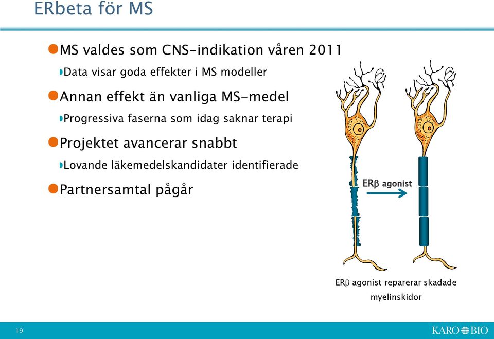 saknar terapi Projektet avancerar snabbt Lovande läkemedelskandidater