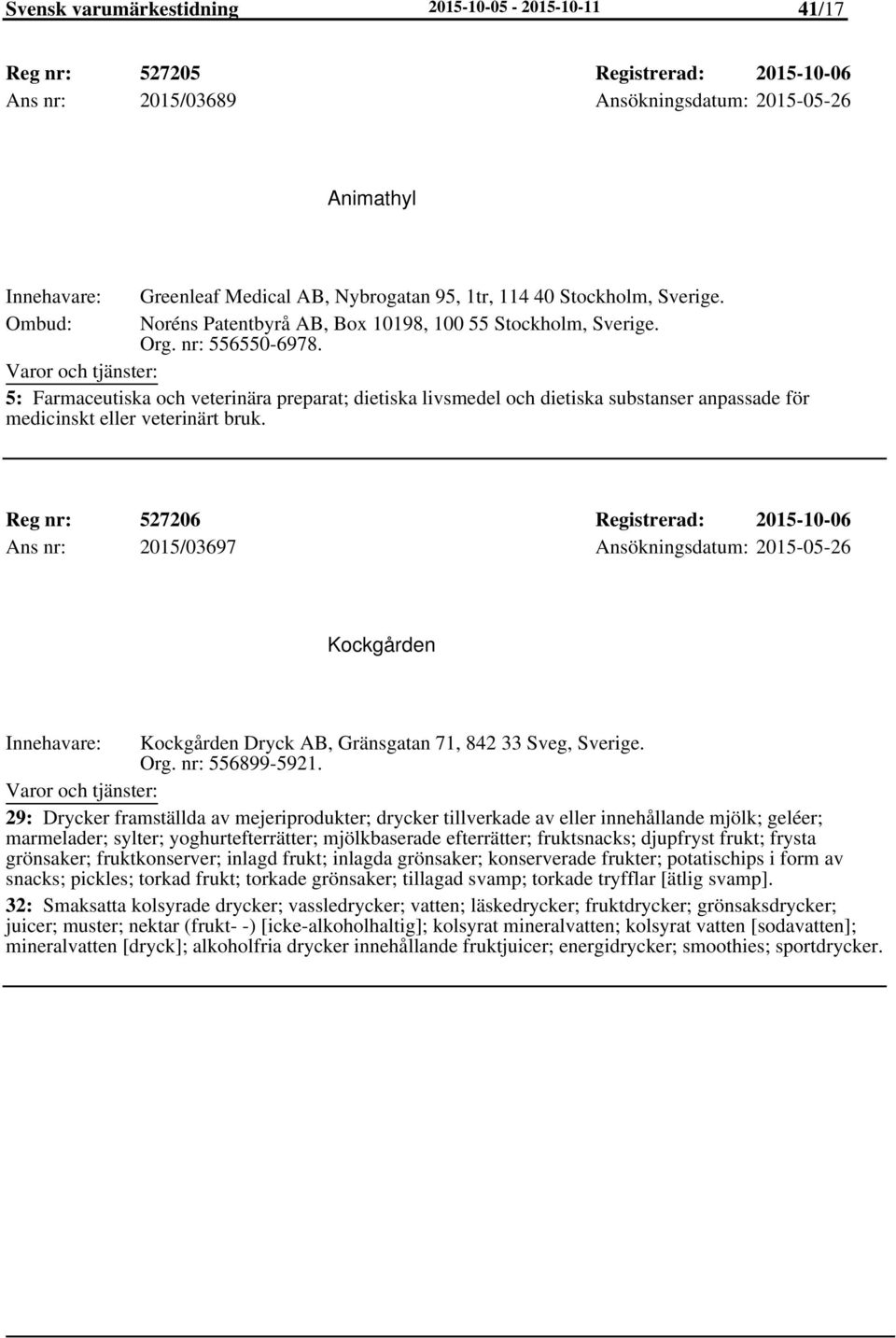 5: Farmaceutiska och veterinära preparat; dietiska livsmedel och dietiska substanser anpassade för medicinskt eller veterinärt bruk.