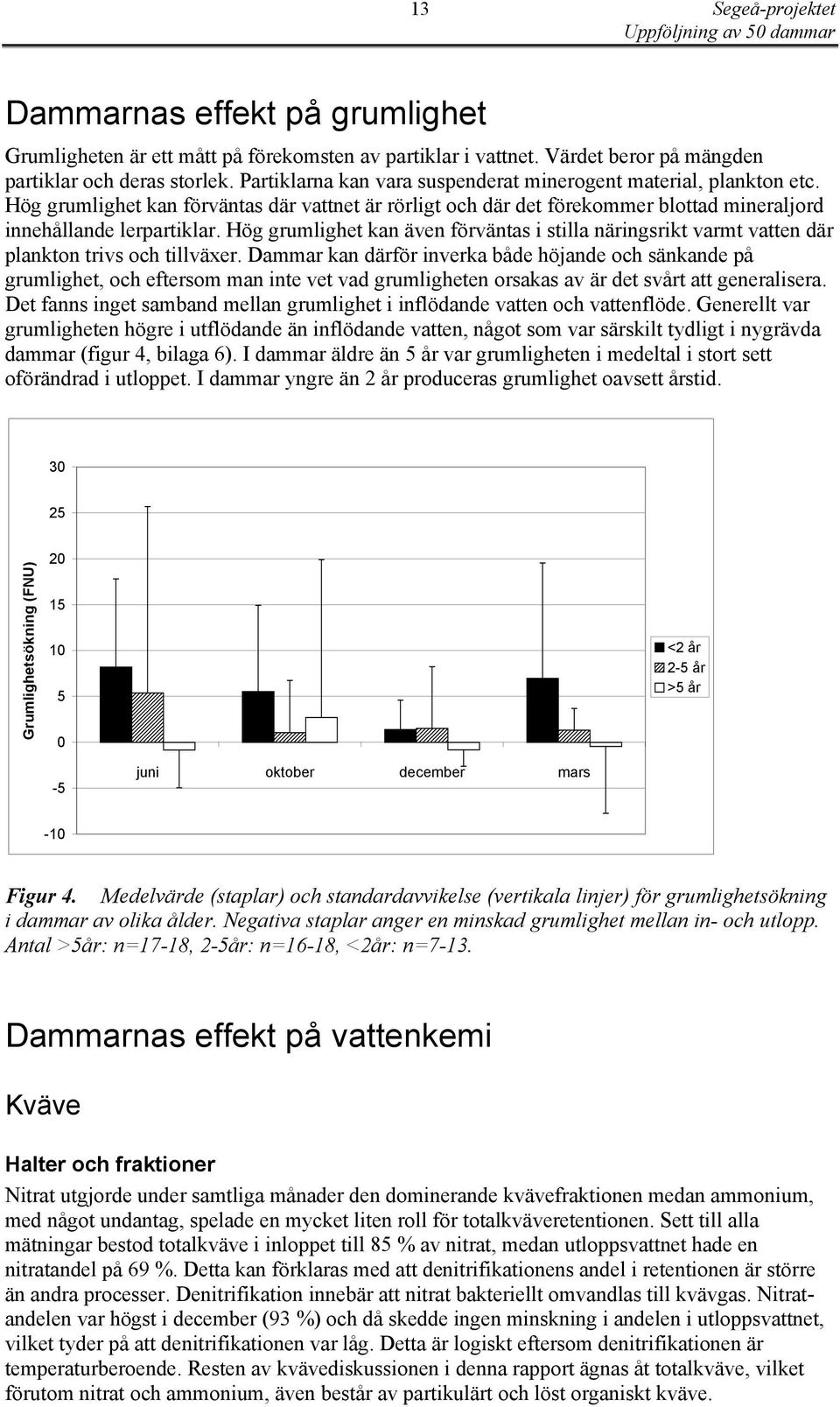 Hög grumlighet kan även förväntas i stilla näringsrikt varmt vatten där plankton trivs och tillväxer.