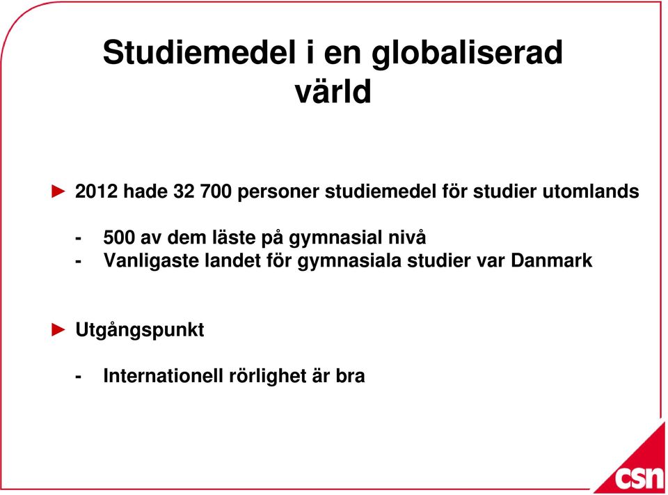 läste på gymnasial nivå - Vanligaste landet för gymnasiala