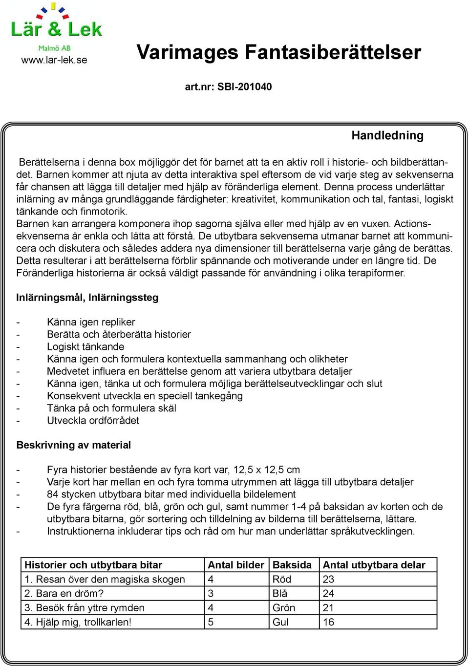 Denna process underlättar inlärning av många grundläggande färdigheter: kreativitet, kommunikation och tal, fantasi, logiskt tänkande och finmotorik.