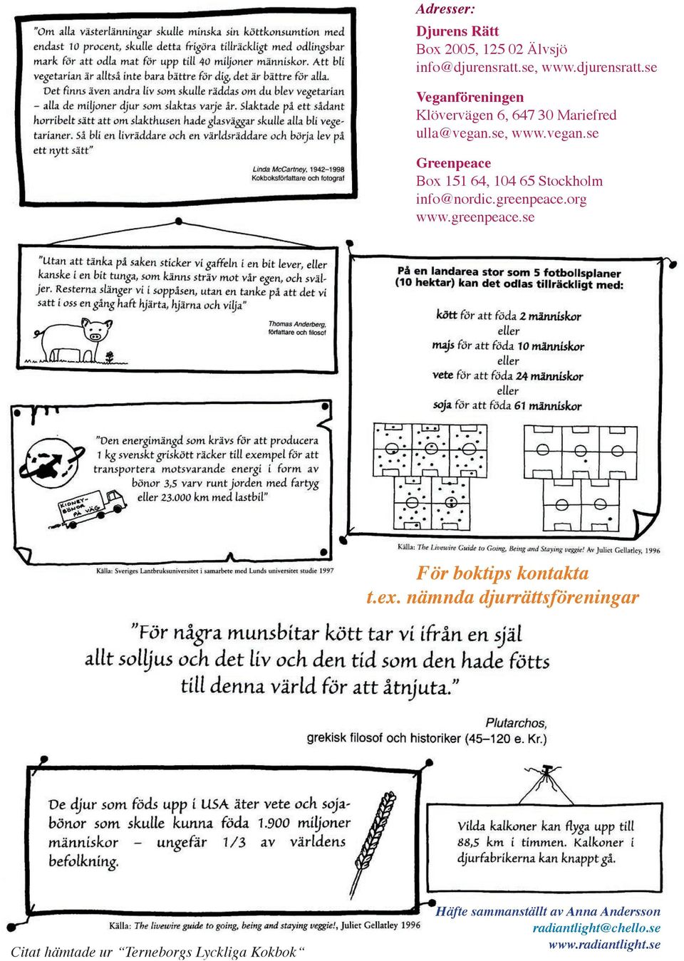 se, www.vegan.se Greenpeace Box 151 64, 104 65 Stockholm info@nordic.greenpeace.org www.greenpeace.se För boktips kontakta t.