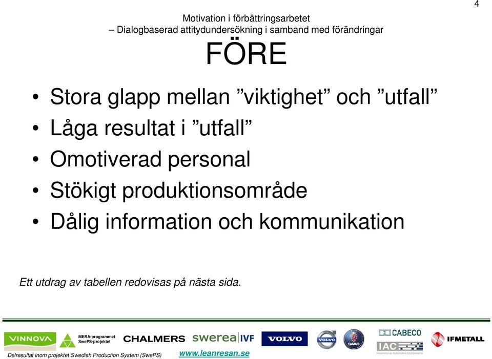 Stökigt produktionsområde Dålig information och