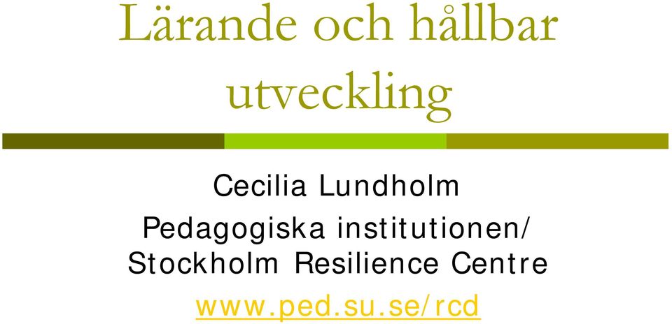 Pedagogiska institutionen/