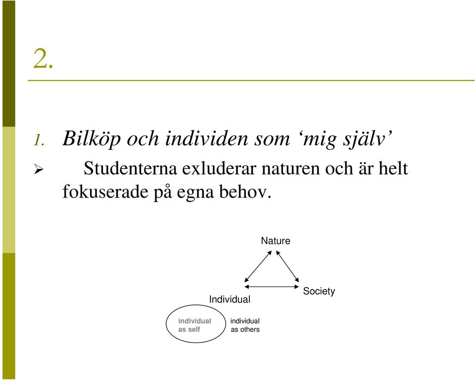 fokuserade på egna behov.