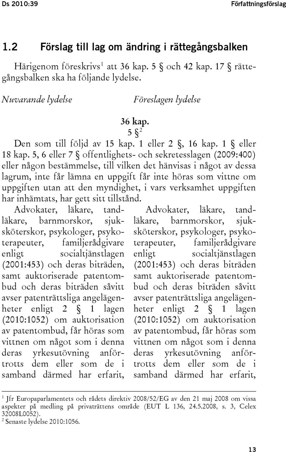 5, 6 eller 7 offentlighets- och sekretesslagen (2009:400) eller någon bestämmelse, till vilken det hänvisas i något av dessa lagrum, inte får lämna en uppgift får inte höras som vittne om uppgiften