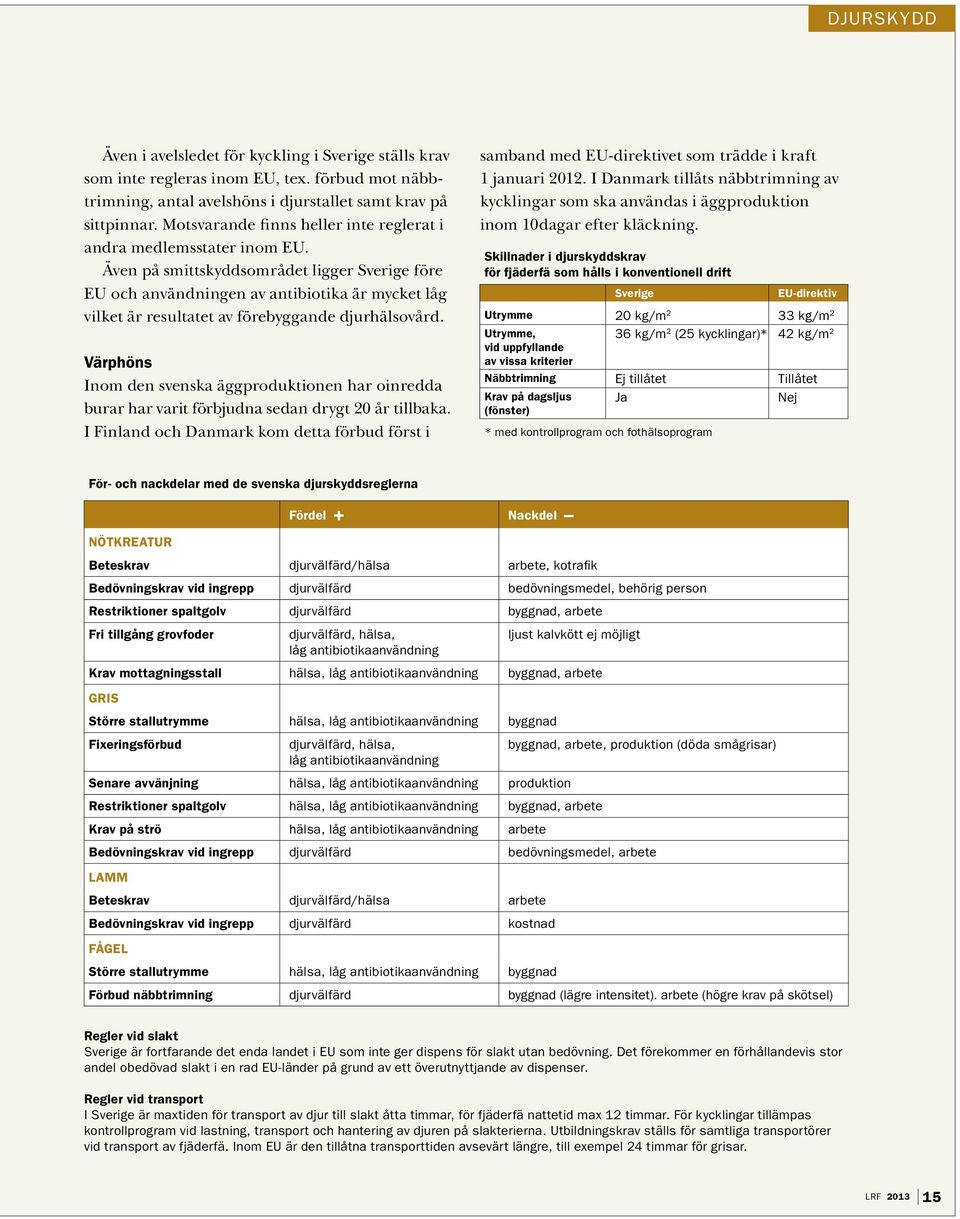 Även på smittskyddsområdet ligger Sverige före EU och användningen av antibiotika är mycket låg vilket är resultatet av förebyggande djurhälsovård.
