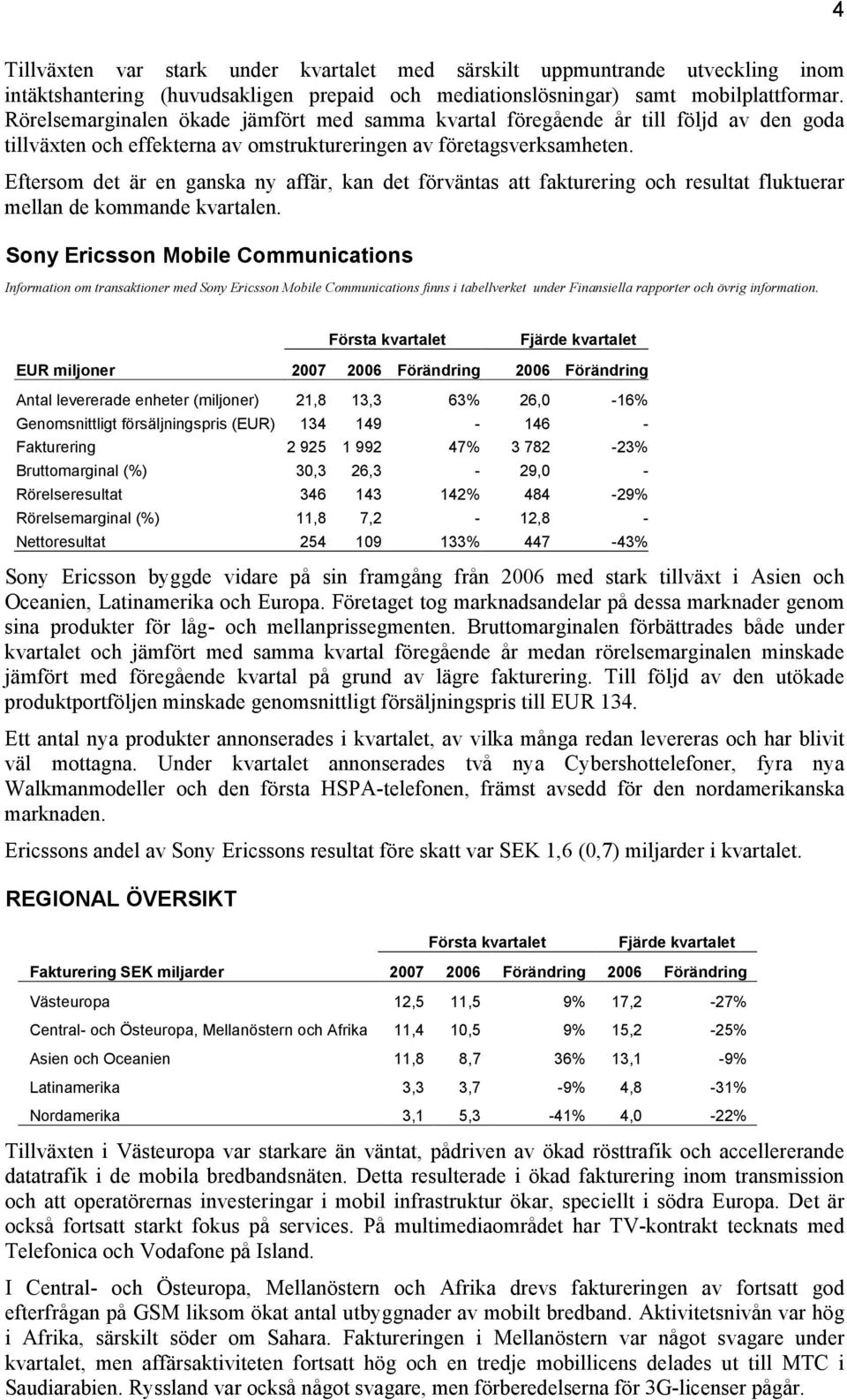 Eftersom det är en ganska ny affär, kan det förväntas att fakturering och resultat fluktuerar mellan de kommande kvartalen.