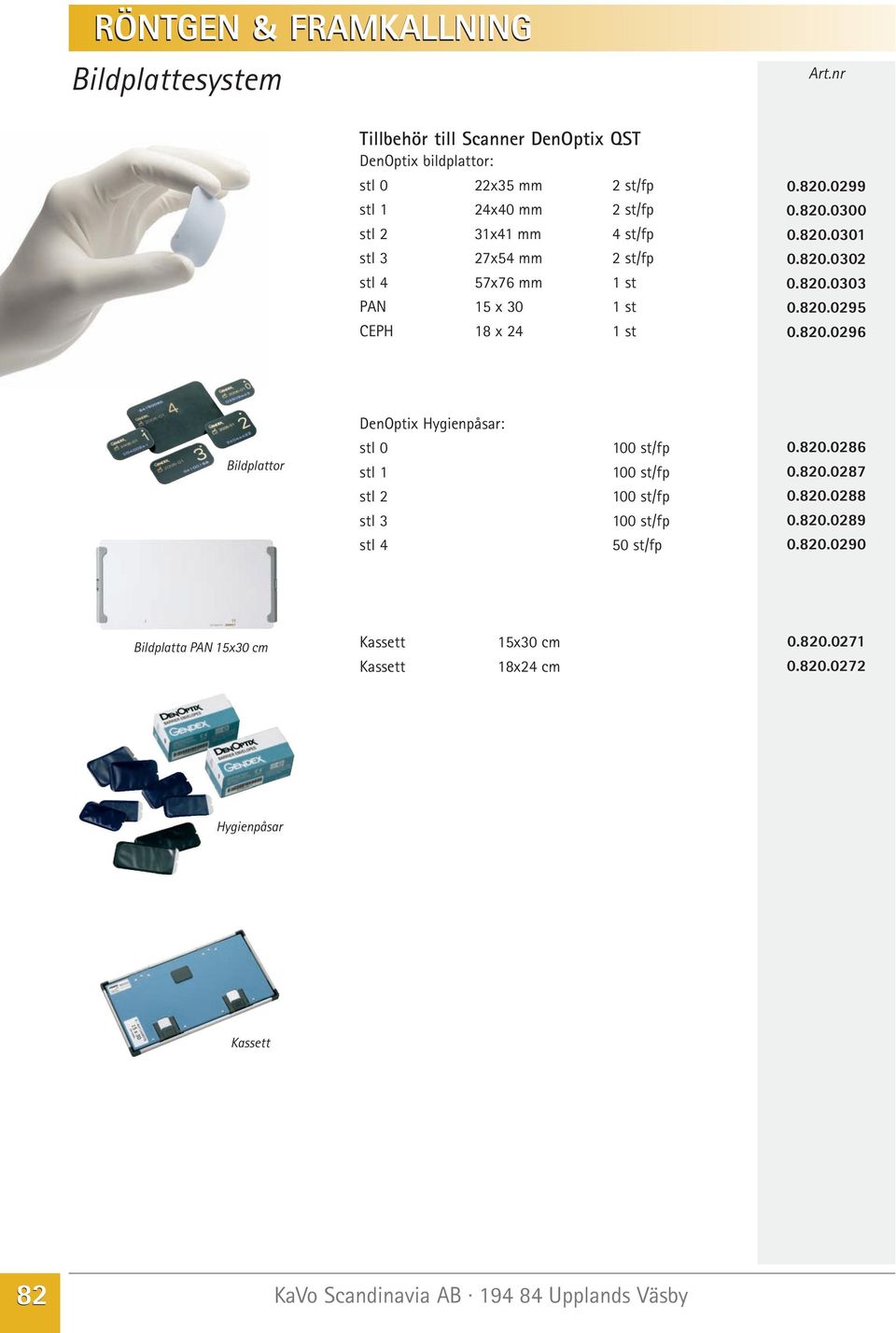 820.0295 0.820.0296 DenOptix Hygienpåsar: Bildplattor stl 0 stl 1 stl 2 stl 3 stl 4 100 st/fp 100 st/fp 100 st/fp 100 st/fp 50 st/fp 0.820.0286 0.