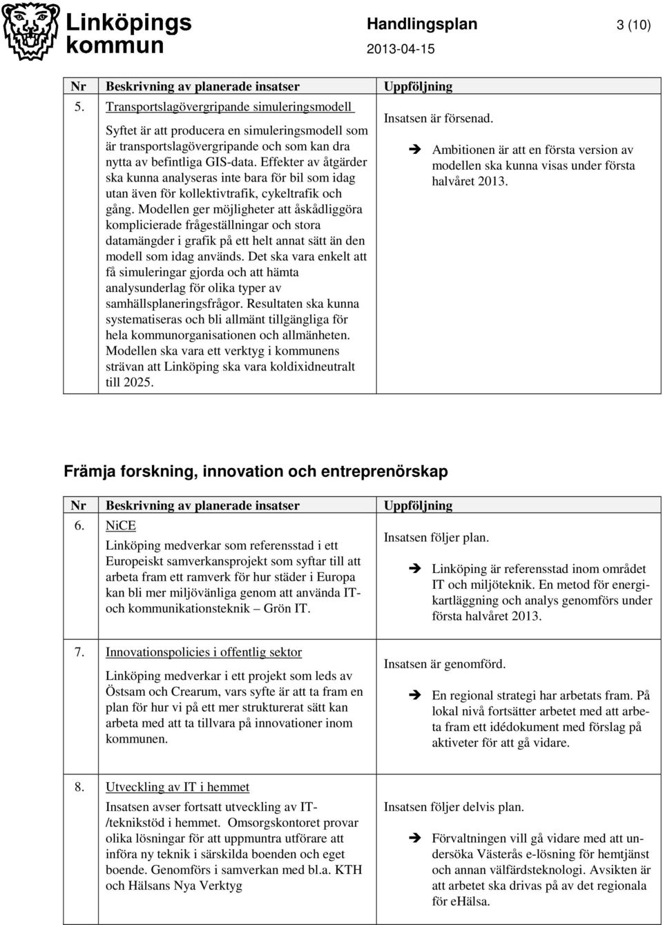 Effekter av åtgärder ska kunna analyseras inte bara för bil som idag utan även för kollektivtrafik, cykeltrafik och gång.